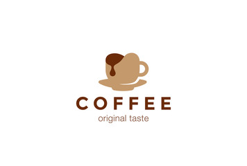 Coffee cup Logo design vector template...Coffee-shop cafe Logotype concept icon