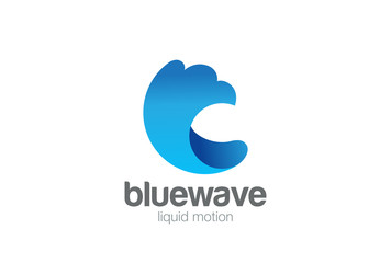 Water Wave Splash Logo design vector template...Blue Aqua Liquid Surf Logotype concept icon.