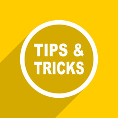 yellow flat design tips tricks modern web icon for mobile app and internet