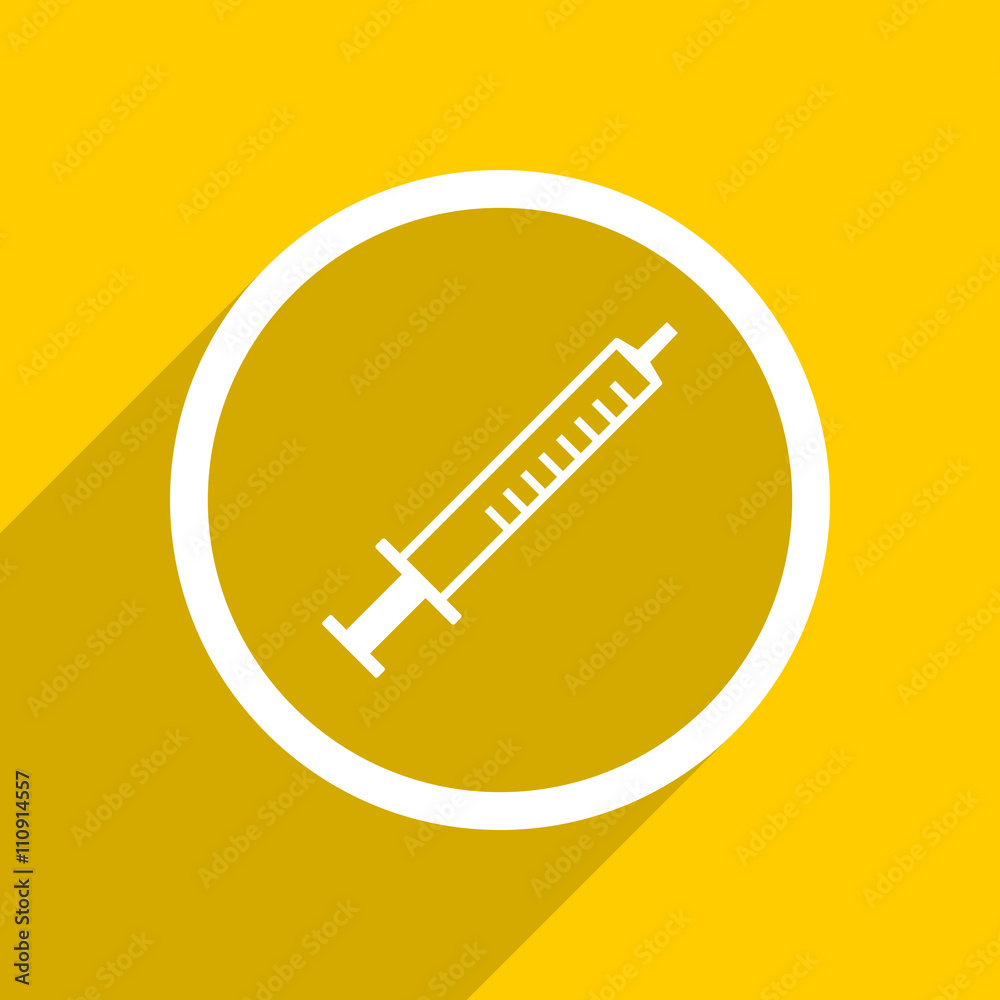Poster yellow flat design medicine modern web icon for mobile app and internet