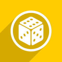 yellow flat design game modern web icon for mobile app and internet
