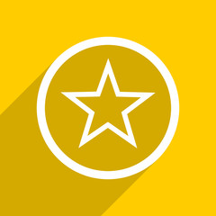 Fototapeta premium yellow flat design star modern web icon for mobile app and internet
