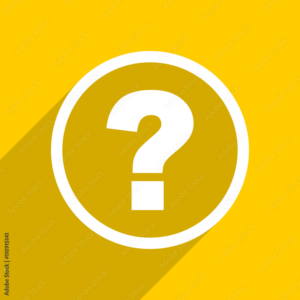 Leinwandbilder yellow flat design question mark modern web icon for mobile app and internet