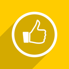 yellow flat design like modern web icon for mobile app and internet
