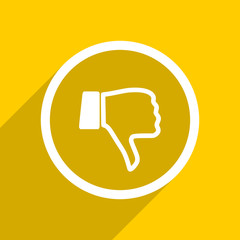 yellow flat design dislike modern web icon for mobile app and internet