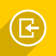 yellow flat design enter modern web icon for mobile app and internet