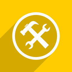 Fototapeta premium yellow flat design tool modern web icon for mobile app and internet