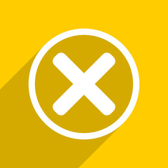yellow flat design cancel modern web icon for mobile app and internet