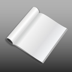 Isolated blank magazine, album or book mockup on gray background