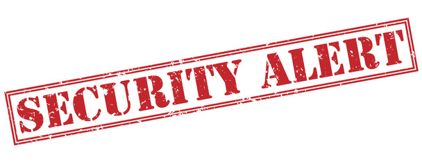 security alert red stamp on white background
