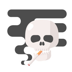 Icons about smoking, vector illustration flat, the dangers of smoking, health problems due to smoking, human skull, nicotine dangerous smoke, danger to life and limb due to nicotine