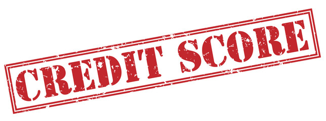 credit score red stamp on white background