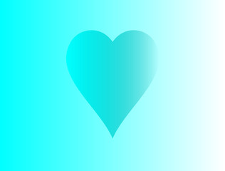Blue heart on aqua-blue background.
