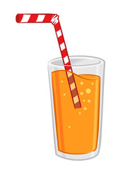 Glass of Orange Juice With Straw - 110917519