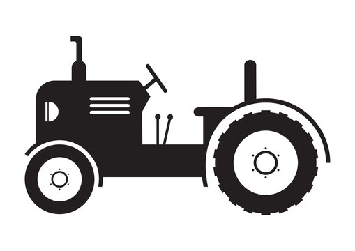vector Tractor vehicle farm icon on white background