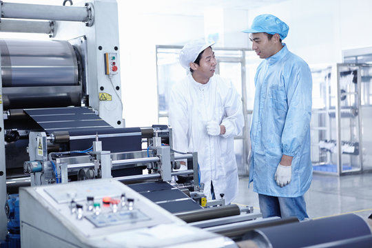 Worker at e-cigarettes battery factory, Guangdong, China