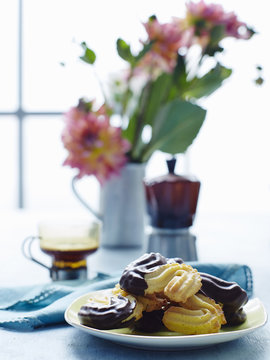 Still life with plate of Italian biscotti di esse