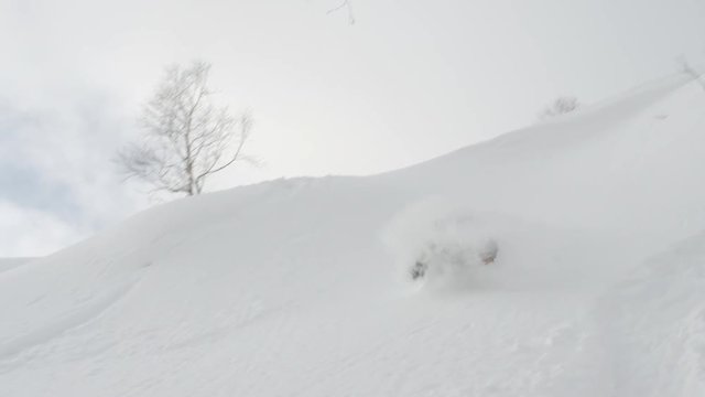 Snowboarder Does a Backflip then Crashes in the Snow With a Frontflip in a Funny Moment While Freestyle Snowboarding