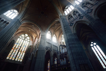 Interior of Sint-Walburgakerk  in Veurne, Belgium