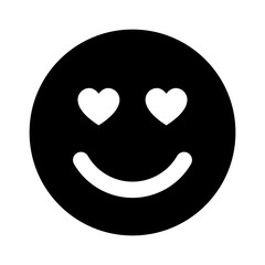 Smiley face in love flat icon for apps and websites