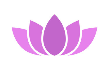 Purple lotus flower blossom flat icon for apps and websites