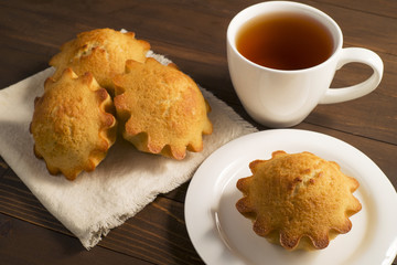Sweet lush cupcake with tea