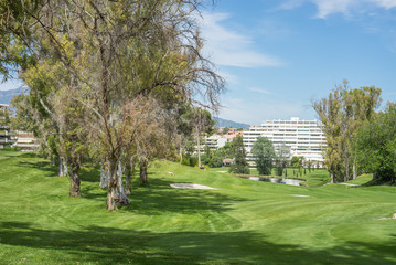 Golf course and buildings