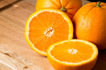 Fresh Orange cut in half