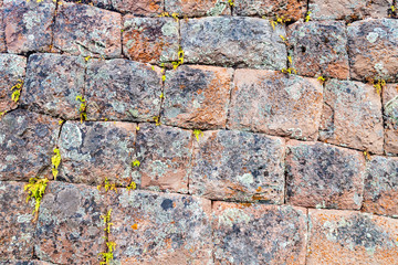 Detail of ancient Inca's wall near Pisac village, Peru