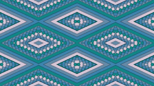 Kaleidoscopic Shapes Stripes and Rhombus Colorful Seamless Looping Background