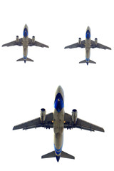 Plane on the sky,Plane on the white background