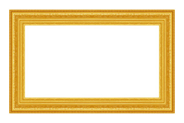 Fototapeta premium The antique gold frame on the white background