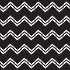 Seamless zigzag black and white vector pattern