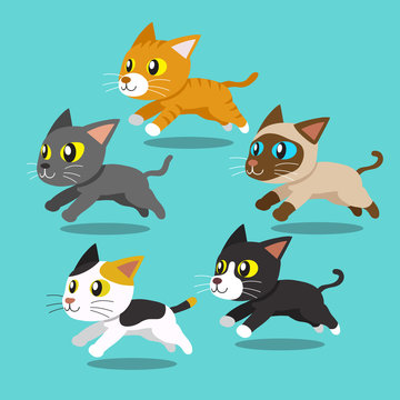 Cartoon cats running