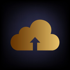 Cloud sign. Golden style icon