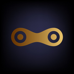 Link sign. Golden style icon