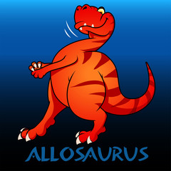 Allosaurus cute character dinosaurs