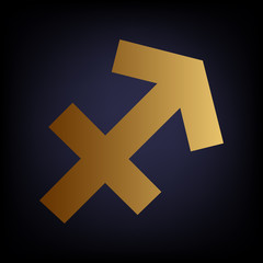 Sagittarius sign. Golden style icon