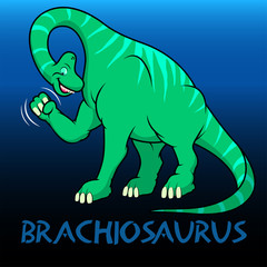 Obraz premium Brachiosaurus cute character dinosaurs