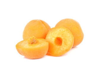 Yellow peach on white background