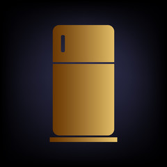 Refrigerator sign. Golden style icon