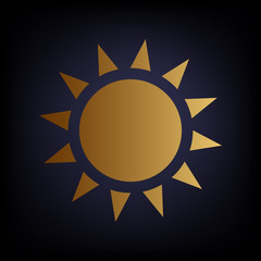 Sun sign. Golden style icon