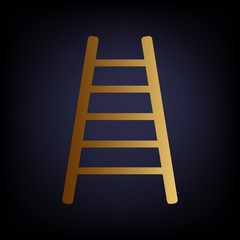 Ladder sign. Golden style icon