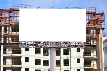 Obraz premium Blank billboard for advertisement on the construction site
