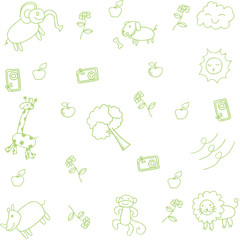 cute animal for kids doodle art