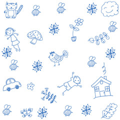 hand draw childs doodle art