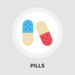 Contraceptive pills vector flat icon