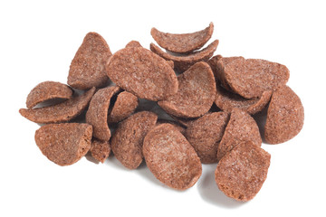 Chocolate cereal isolated on a white background
