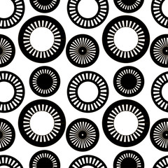 The pattern of black and white circles