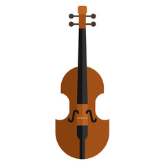 Fototapeta premium Classical violin. Isolated musical instrument on white background. Vector illustration in flat style design